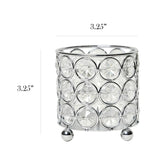 HG1000-CHR Elipse Mini Crystal Decorative Flower Vase, Candle Holder, Wedding Centerpiece, 3.25 Inch, Chrome
